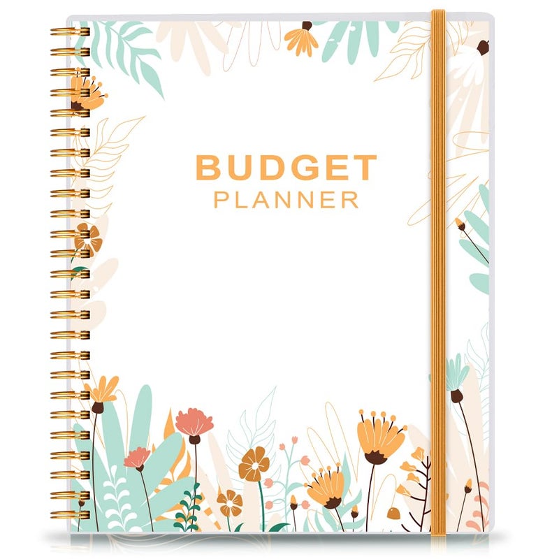Nokingo Budget Planner - Monthly Finance Organizer with Expense Tracker Notebook to Manage Your Money Effectively  Undated Finance Planner/Account Book  Start Anytime  1 Year Use  A5  Yellow Flower - Image 1